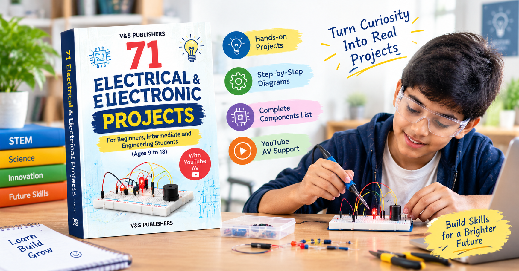 71 Electrical and Electronic Projects STEM book